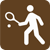 Tennis racquet and ball symbol.