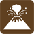 Erupting volcano symbol.