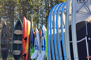 Canoes, kayaks, and stand up paddle boards for rent.